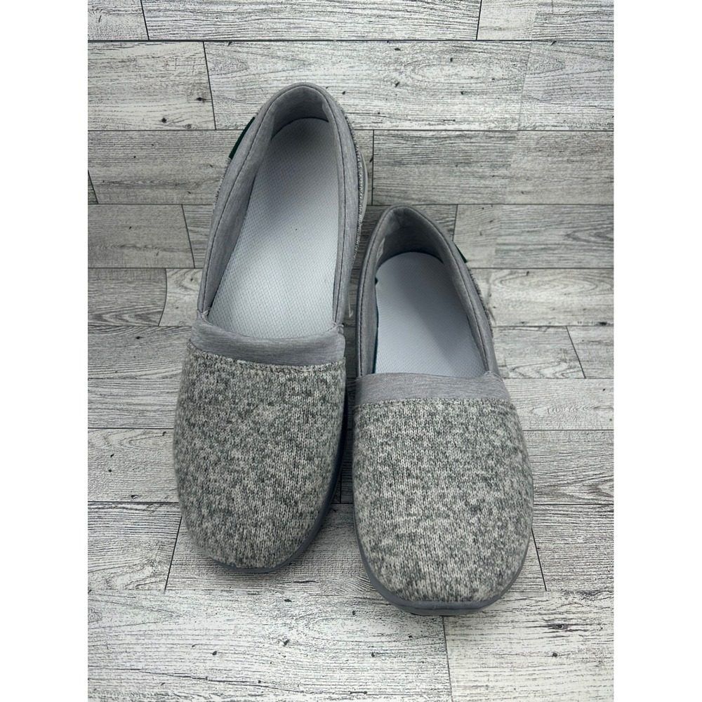LL Bean Womens Everyday Slip-On Shoes Gray Knit Loafers 503514‎ Size 9 Medium